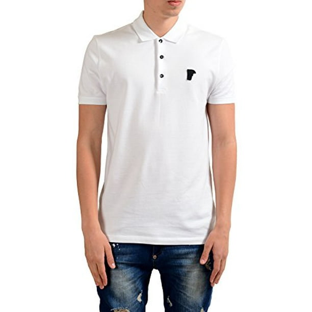 Versace Collection Mens Gray Short Sleeves Polo Shirt US S IT 48